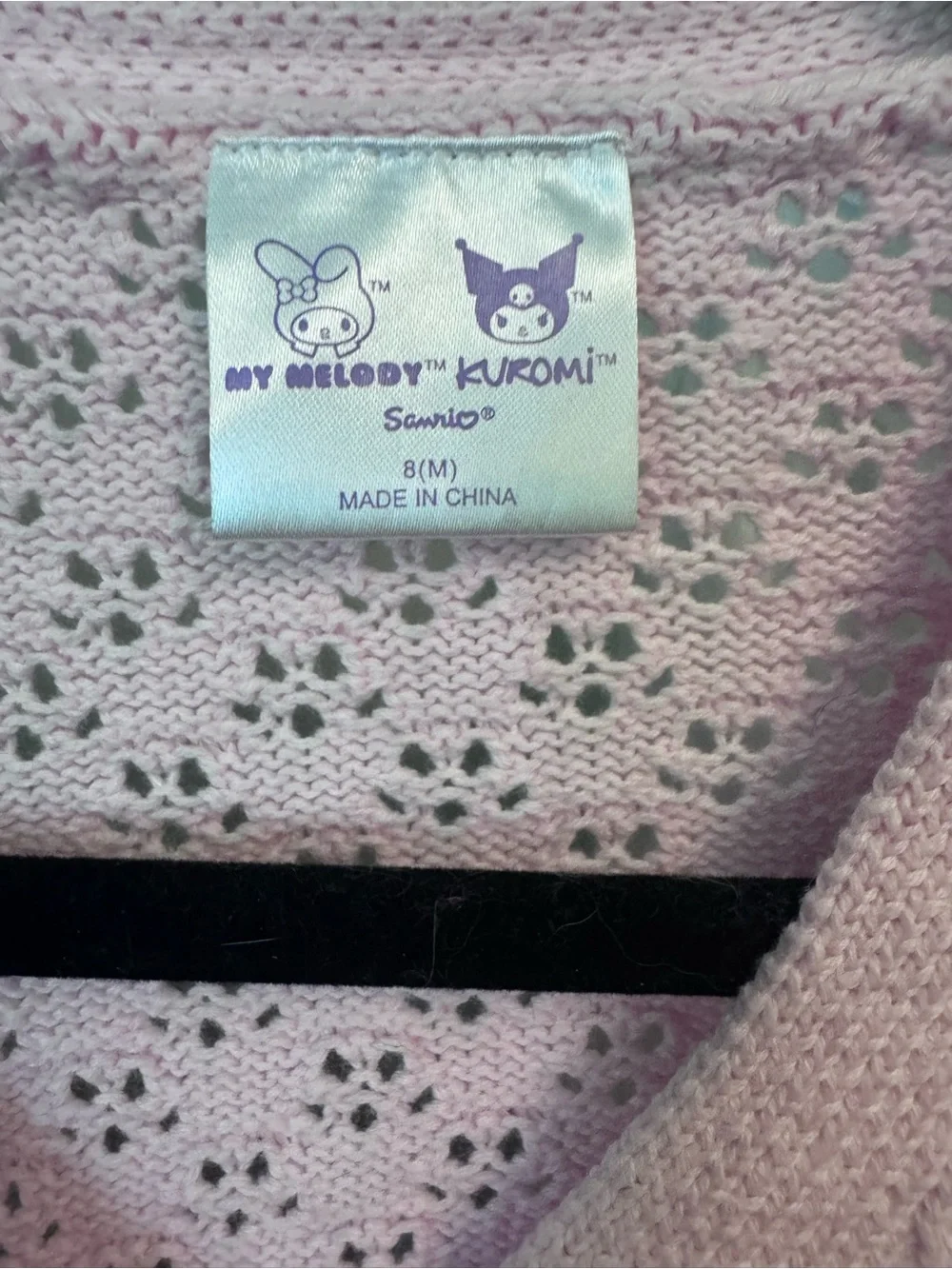 Sanrio Lavender My Melody Eyelet Knit Cardigan